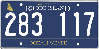RI license plate 283117