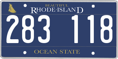 RI license plate 283118