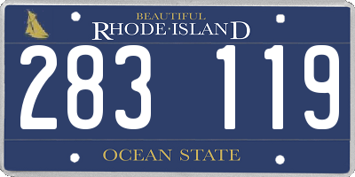 RI license plate 283119