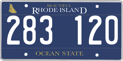 RI license plate 283120