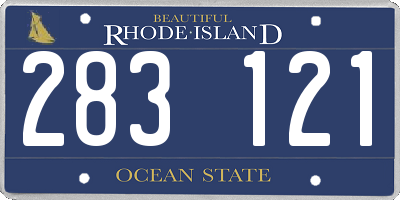 RI license plate 283121