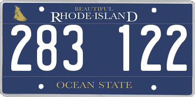 RI license plate 283122