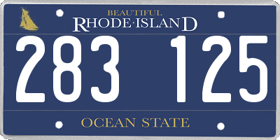 RI license plate 283125