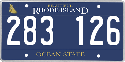 RI license plate 283126