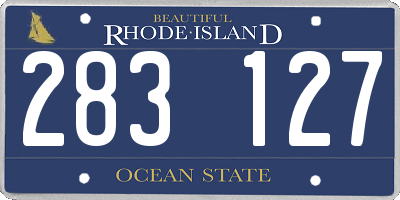 RI license plate 283127