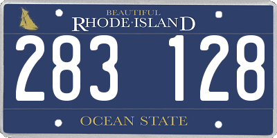 RI license plate 283128