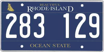 RI license plate 283129