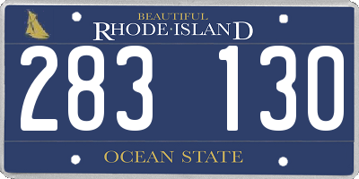 RI license plate 283130