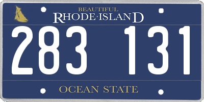 RI license plate 283131
