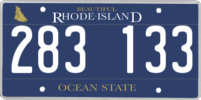 RI license plate 283133