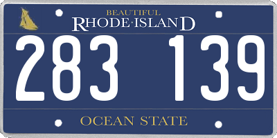 RI license plate 283139