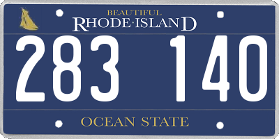 RI license plate 283140