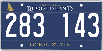 RI license plate 283143