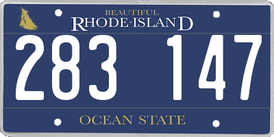 RI license plate 283147