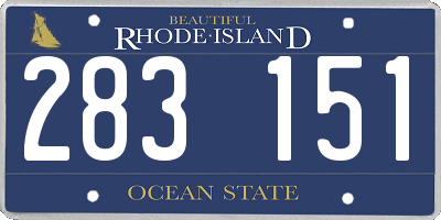 RI license plate 283151