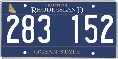 RI license plate 283152