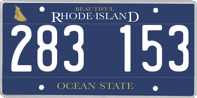 RI license plate 283153