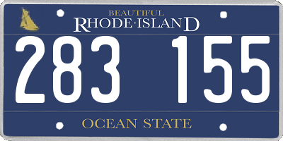 RI license plate 283155