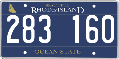 RI license plate 283160