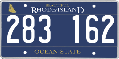 RI license plate 283162