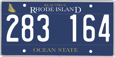 RI license plate 283164