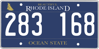 RI license plate 283168