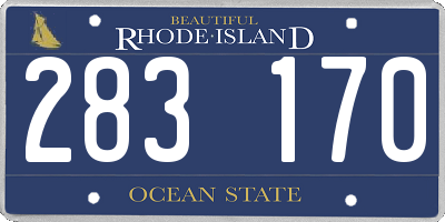 RI license plate 283170