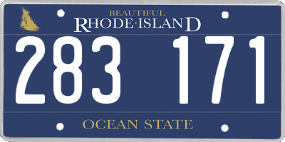 RI license plate 283171