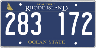 RI license plate 283172