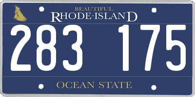 RI license plate 283175