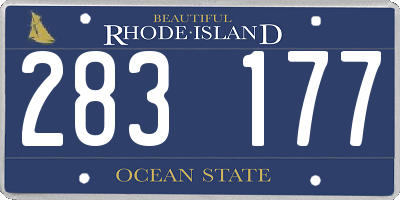 RI license plate 283177