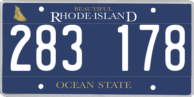 RI license plate 283178