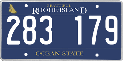 RI license plate 283179