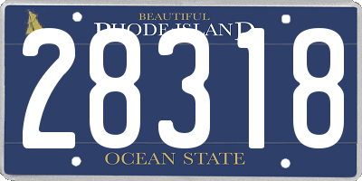 RI license plate 28318