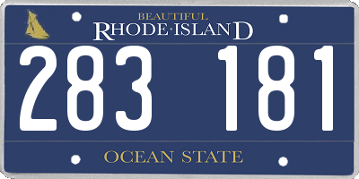 RI license plate 283181