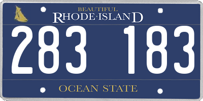 RI license plate 283183