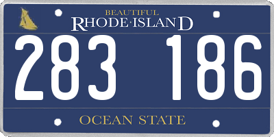 RI license plate 283186