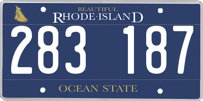 RI license plate 283187