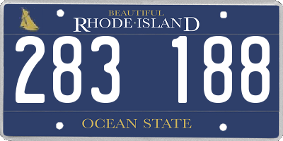 RI license plate 283188