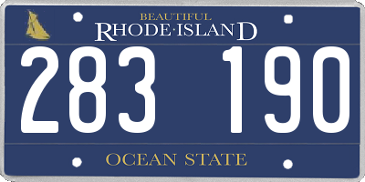 RI license plate 283190
