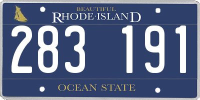 RI license plate 283191