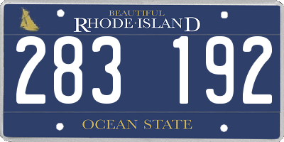 RI license plate 283192
