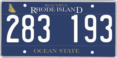 RI license plate 283193