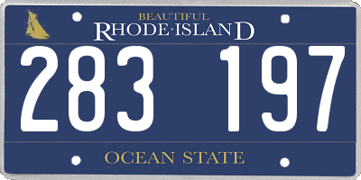 RI license plate 283197
