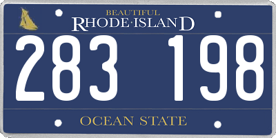 RI license plate 283198