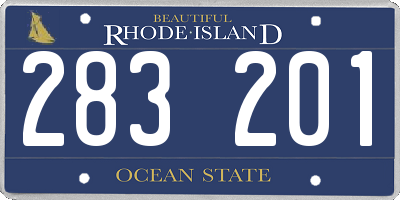 RI license plate 283201