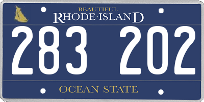 RI license plate 283202