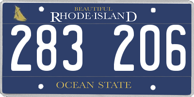 RI license plate 283206