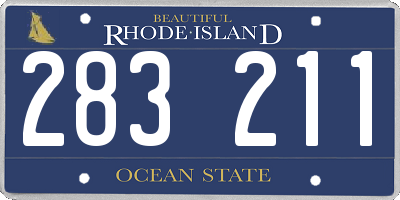 RI license plate 283211