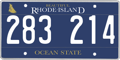 RI license plate 283214